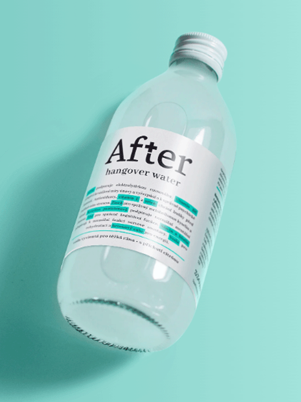 After Hangover Water s příchutí citrónu